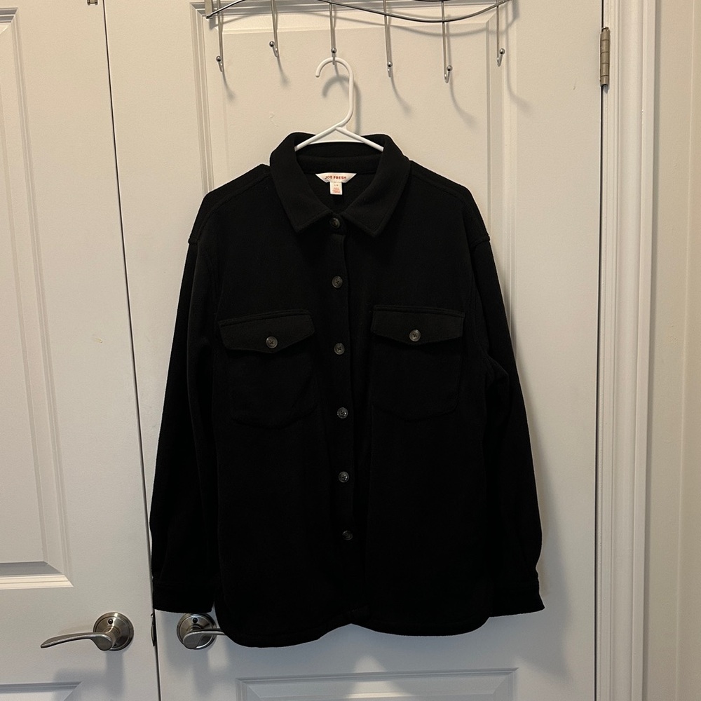 Joe Fresh Black Button-Up Jacket Size Large